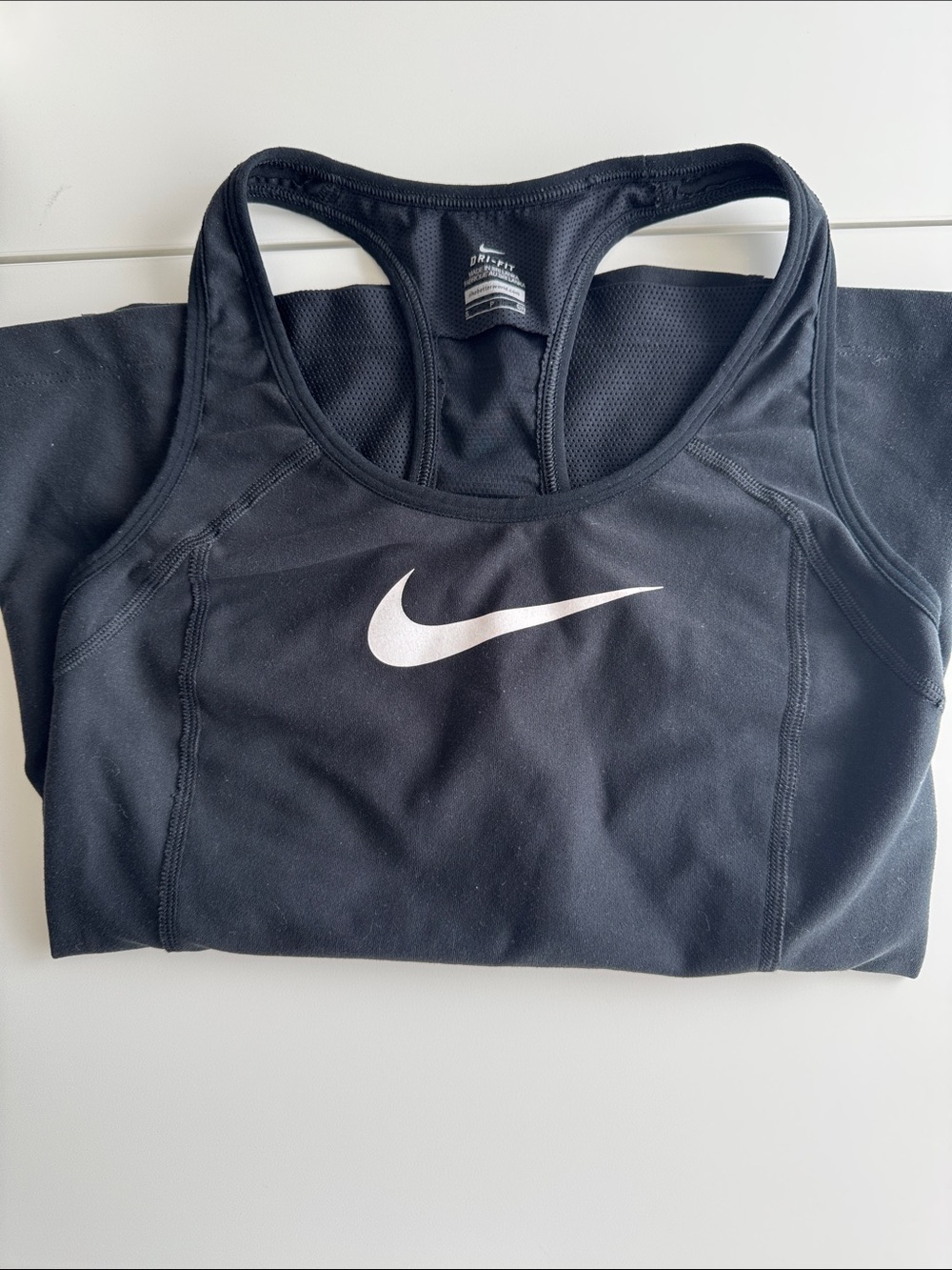 Nike Black Racerback Sports Bra with White Swoosh